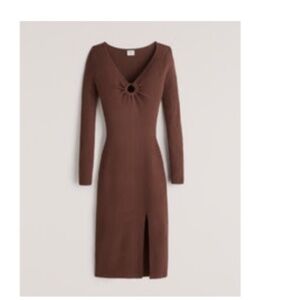 Abercrombie Long-Sleeve O-Ring Sweater Midi Dress Medium